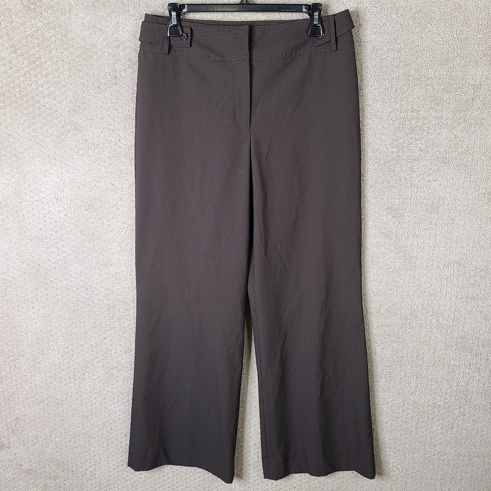The Limited Pants Womens‎ 8 Brown Striped Dress Pants Wide Leg Polyester Blend